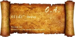 Ollé Anna névjegykártya