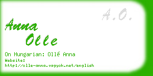 anna olle business card